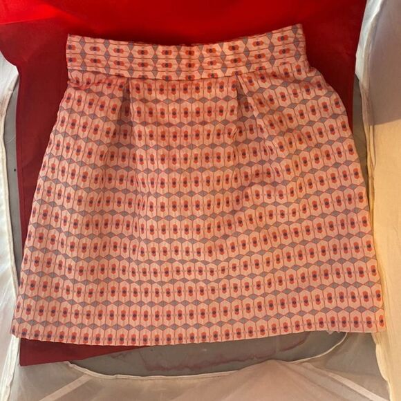 Twee Blue Rain Skirt Geometric Mini Pink Pleated Women Size Medium - Picture 1 of 6